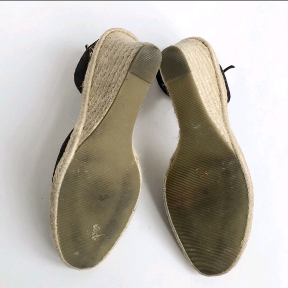 Nine West Dark Brown Espadrille Wedges Wedge Sandal 7M - Picture 6 of 6